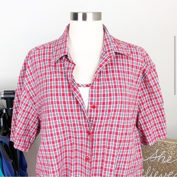 Company One plaid buttoned down top - Picture 2 of 5